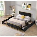 Titus Furniture T2334B-Q 60" Storage Bed (Black) IMAGE 1