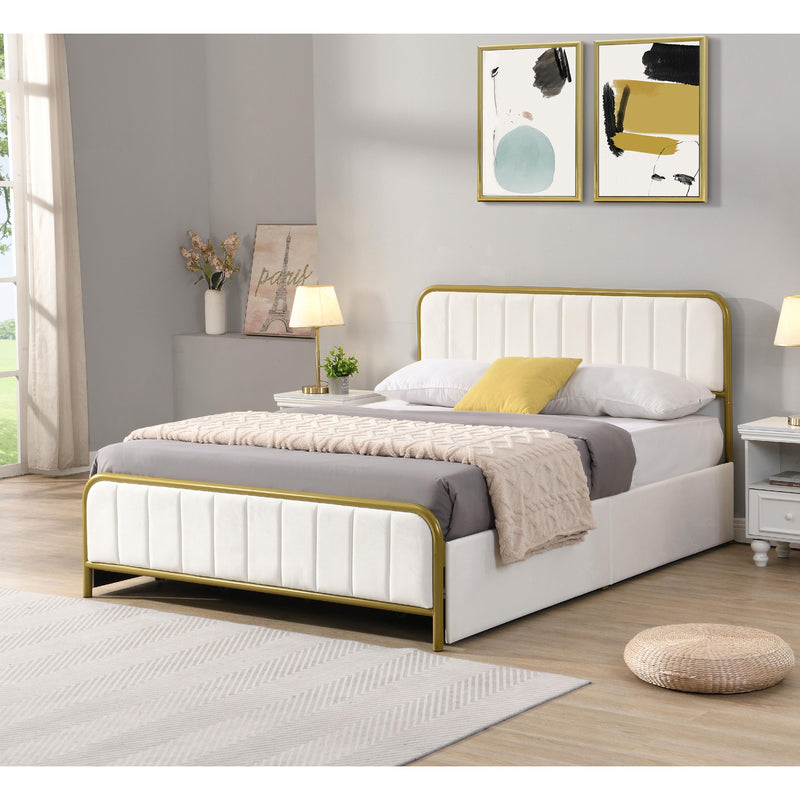 Titus Furniture T2334W-D 54" Storage Bed (Off-White) IMAGE 2