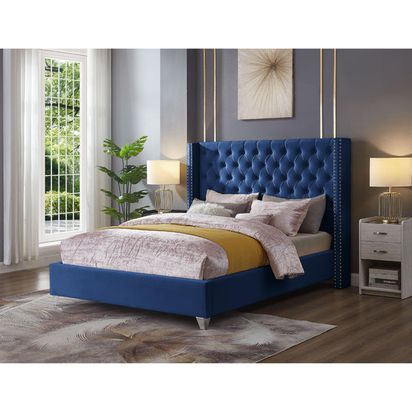 Titus Furniture T2380BL-Q 60" Platform Bed (Blue) IMAGE 1