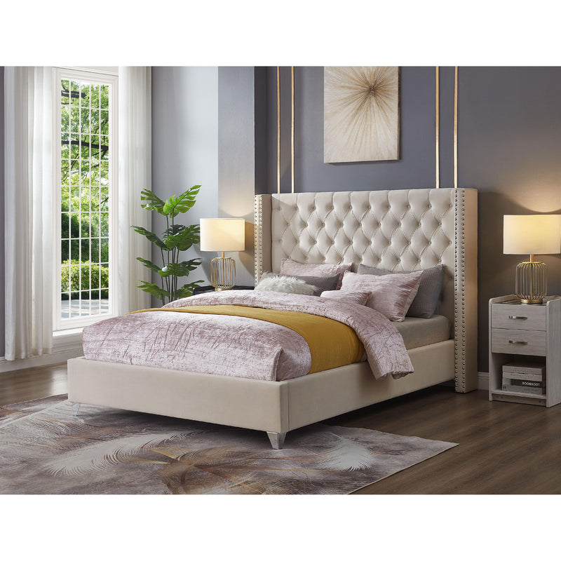 Titus Furniture T2380WH-D 54" Platform Bed (Off-White) IMAGE 1