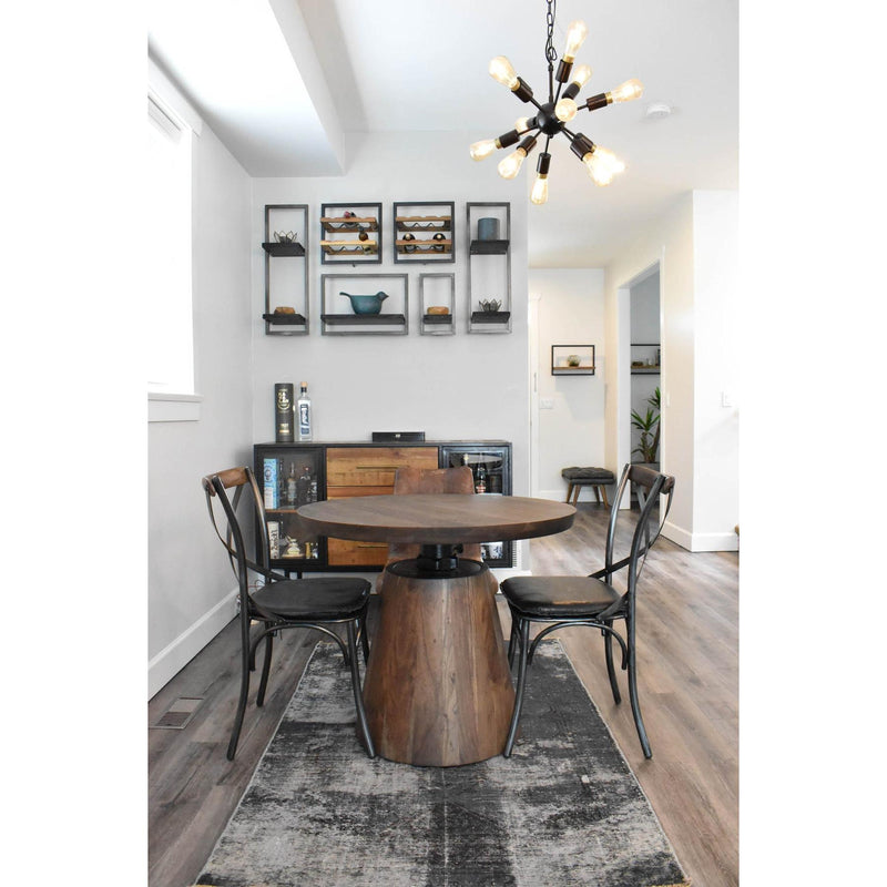 LH Imports Round Bronx Adjustable Height Dining Table with Pedestal Base CT012-VM IMAGE 3