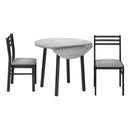  Monarch I 1007 3 pc Dining Set - Grey/Black IMAGE 2
