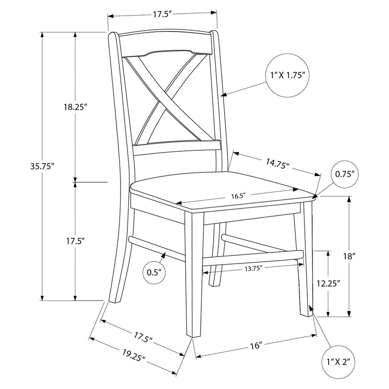  Monarch I 1320 Set of 2 Dining Chairs IMAGE 4