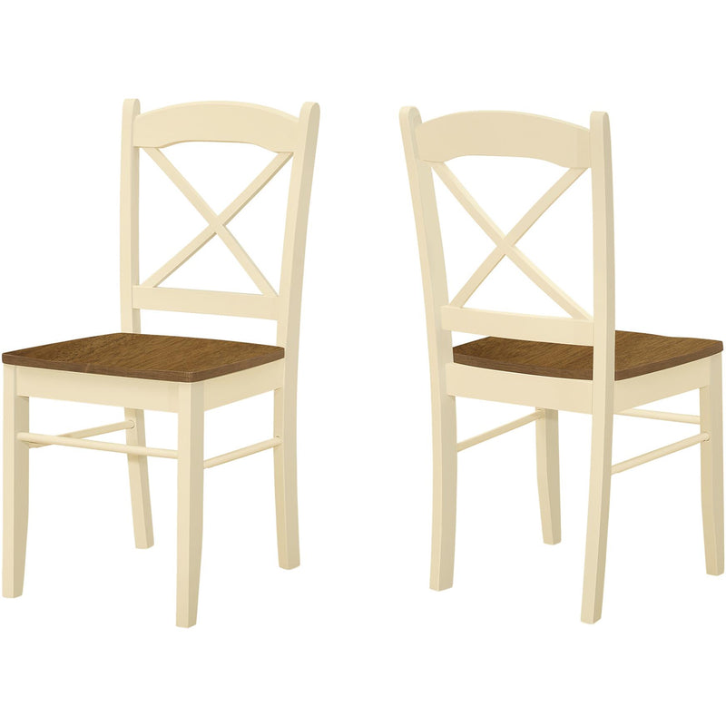 Monarch I 1325 Set of 2 Dining Chairs - Cream/Oak IMAGE 1