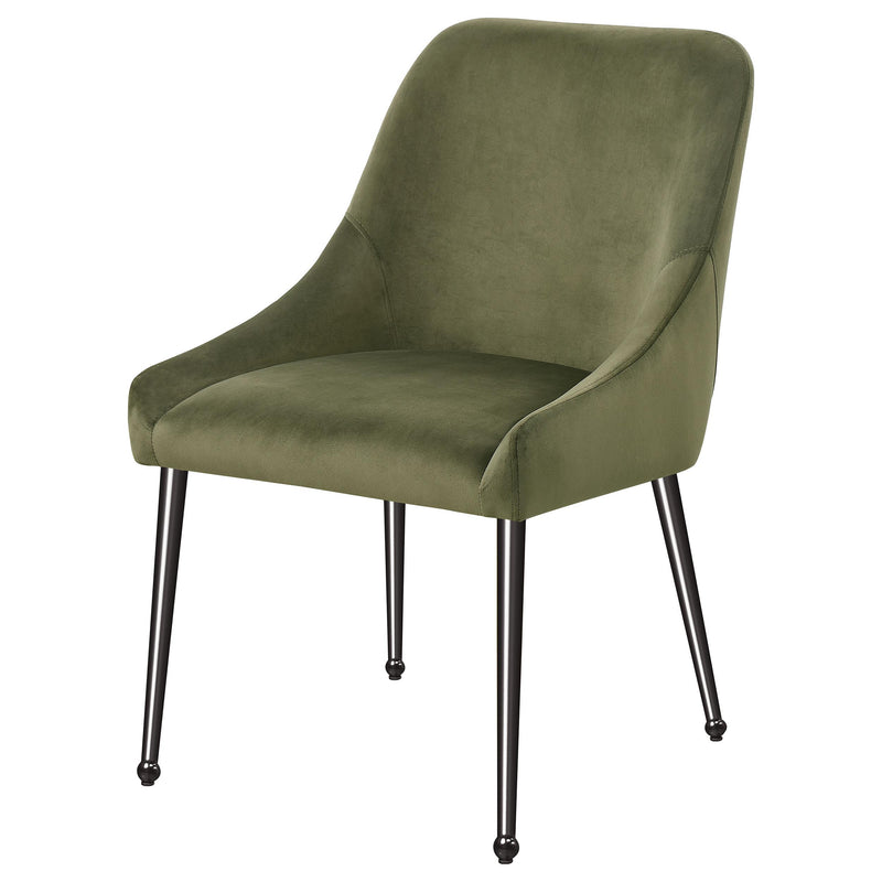 Coaster Furniture Mayette 107772 Upholstered Dining Side Chair - Olive (Set of 2) IMAGE 3