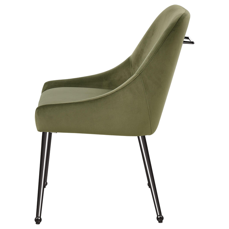 Coaster Furniture Mayette 107772 Upholstered Dining Side Chair - Olive (Set of 2) IMAGE 4
