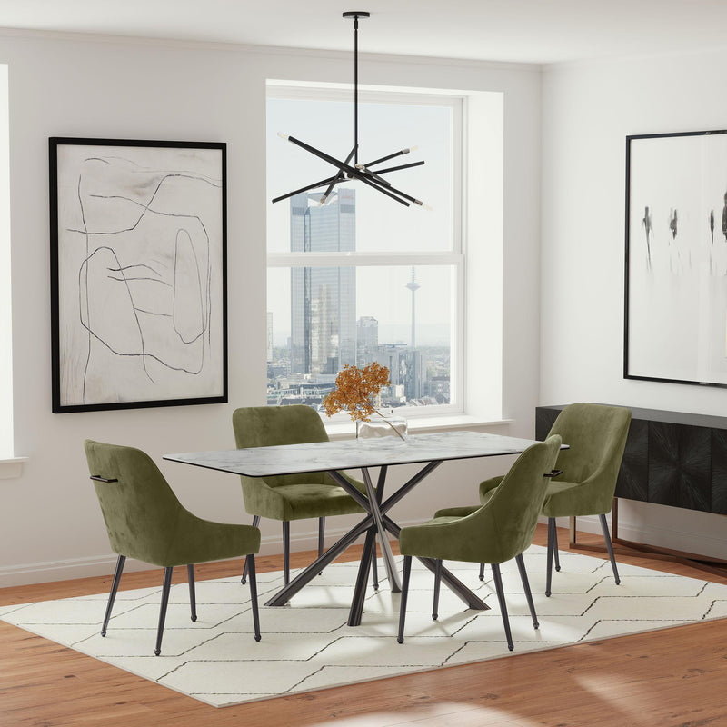 Coaster Furniture Mayette 107772 Upholstered Dining Side Chair - Olive (Set of 2) IMAGE 8