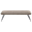  Coaster Furniture Dodson 108497 Fabric Upholstered Dining Bench - Taupe IMAGE 3