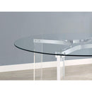  Coaster Furniture Keeling 108501 47-inch Round Glass Top Acrylic Dining Table - Chrome IMAGE 6