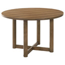  Coaster Furniture Crestmore 108570 46-inch Round Wood Dining Table - Walnut IMAGE 1
