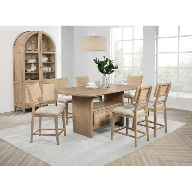  Coaster Furniture Kailani 109388 Cane Counter Height Storage Dining Table - Beige Oak IMAGE 12