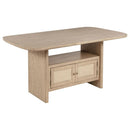  Coaster Furniture Kailani 109388 Cane Counter Height Storage Dining Table - Beige Oak IMAGE 1