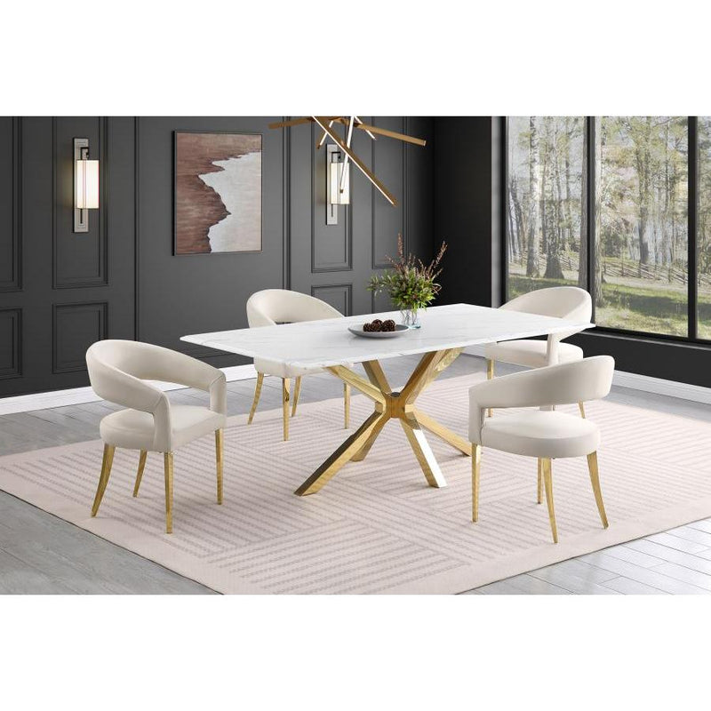 Coaster Furniture Venera 150541 Rectangular 79-inch Faux Marble Dining Table - White IMAGE 7