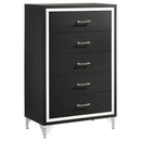 Coaster Furniture Lucia 224995 5-Drawer Bedroom Chest of Drawers - Black IMAGE 1