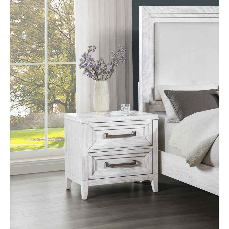 Coaster Furniture Marielle 224842 2-Drawer Nightstand Bedside Table - Distressed White IMAGE 2