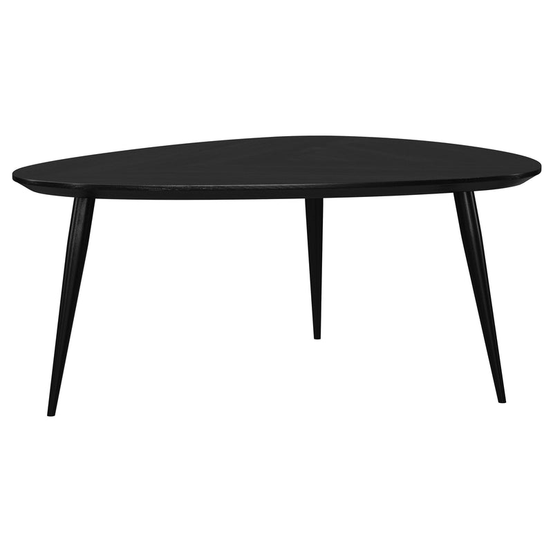 Coaster Furniture Odessa 707918 Triangular Solid Wood Coffee Table - Black IMAGE 4