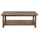 Coaster Furniture Payne 710548 Wood Coffee Table with Shelf - Distressed Brown IMAGE 2