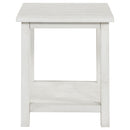 Coaster Furniture Payne 710556 Wood End Table with Shelf - Distressed White IMAGE 2