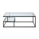  Mazin Furniture Elyria 3695-30 Coffee Table, Glass & Black Metal IMAGE 1