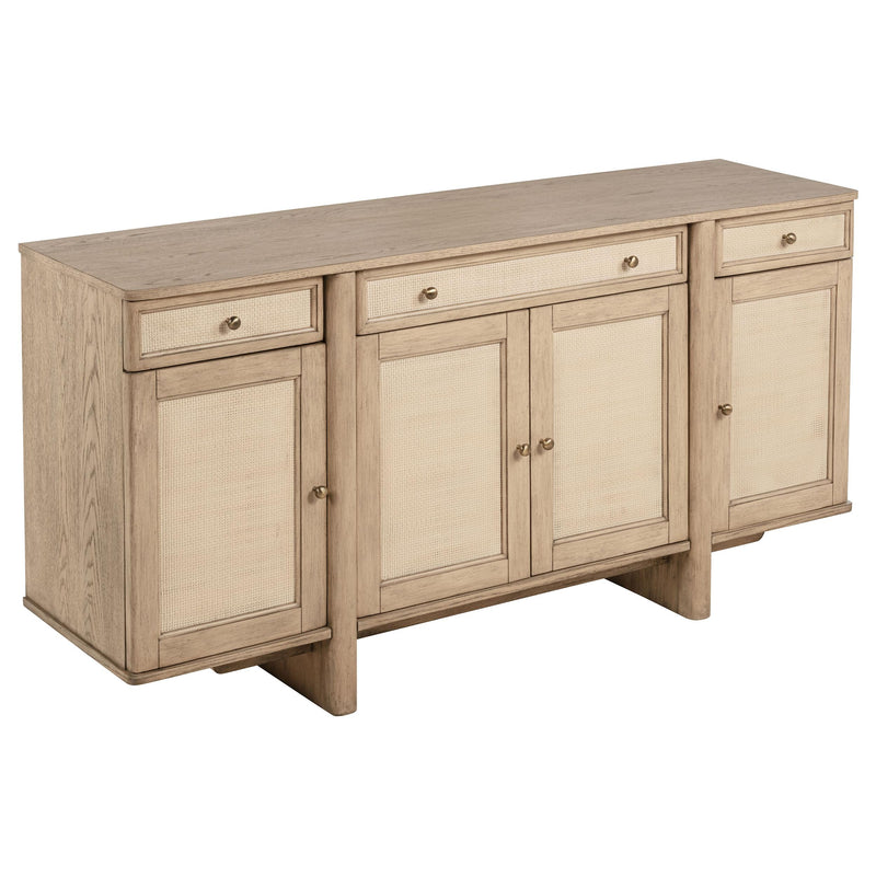  Coaster Furniture Kailani 109385 4-Door Cane Sideboard Buffet Cabinet - Beige Oak IMAGE 1