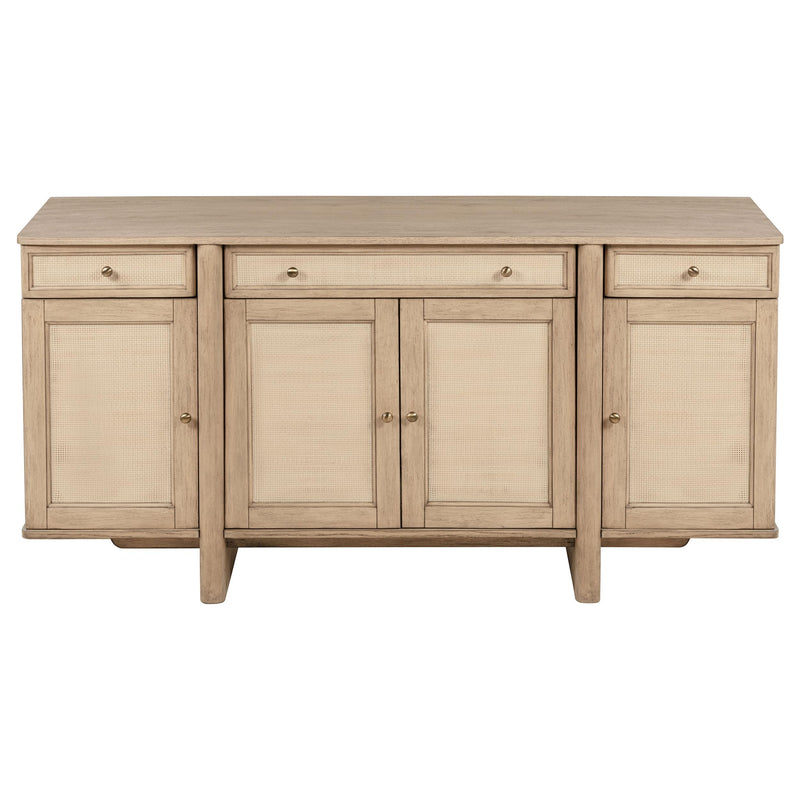  Coaster Furniture Kailani 109385 4-Door Cane Sideboard Buffet Cabinet - Beige Oak IMAGE 3