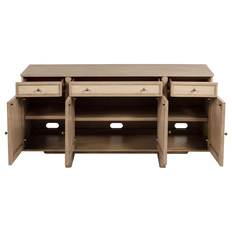  Coaster Furniture Kailani 109385 4-Door Cane Sideboard Buffet Cabinet - Beige Oak IMAGE 4