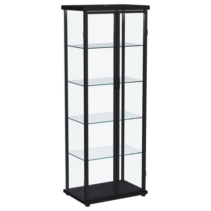 Coaster Furniture Aero 950400 5-shelf Display Curio Cabinet with LED Lighting - Black IMAGE 4