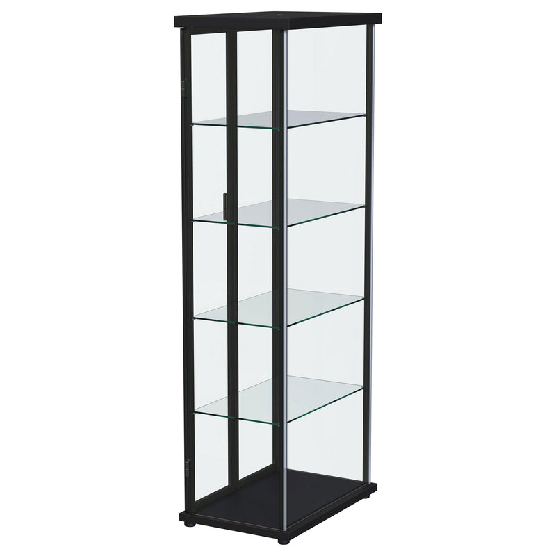 Coaster Furniture Aero 950400 5-shelf Display Curio Cabinet with LED Lighting - Black IMAGE 9