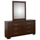 Coaster Furniture Jessica 200713M 6-Drawer Dresser with Mirror - Cappuccino IMAGE 1