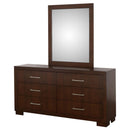 Coaster Furniture Jessica 200713M 6-Drawer Dresser with Mirror - Cappuccino IMAGE 4