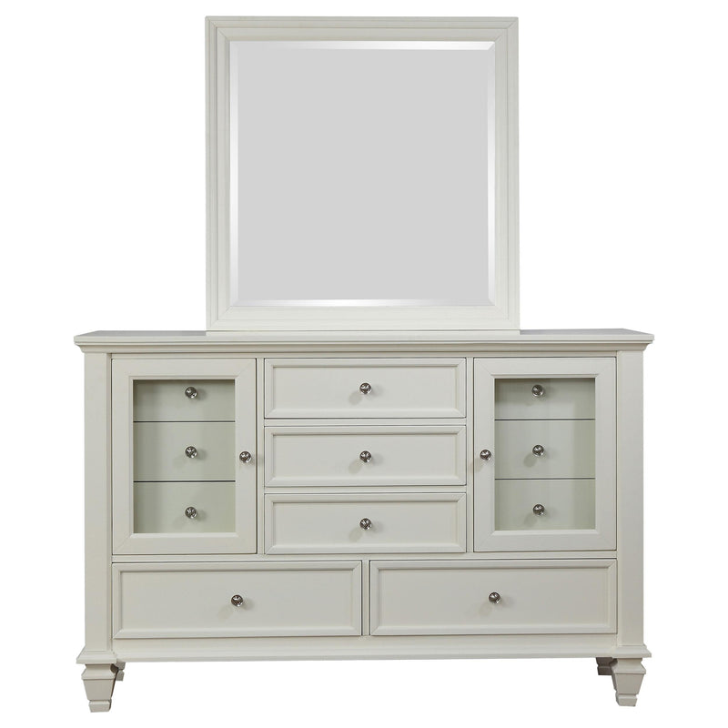 Coaster Furniture Sandy Beach 201303M 11-drawer Dresser with Mirror - Cream White IMAGE 3