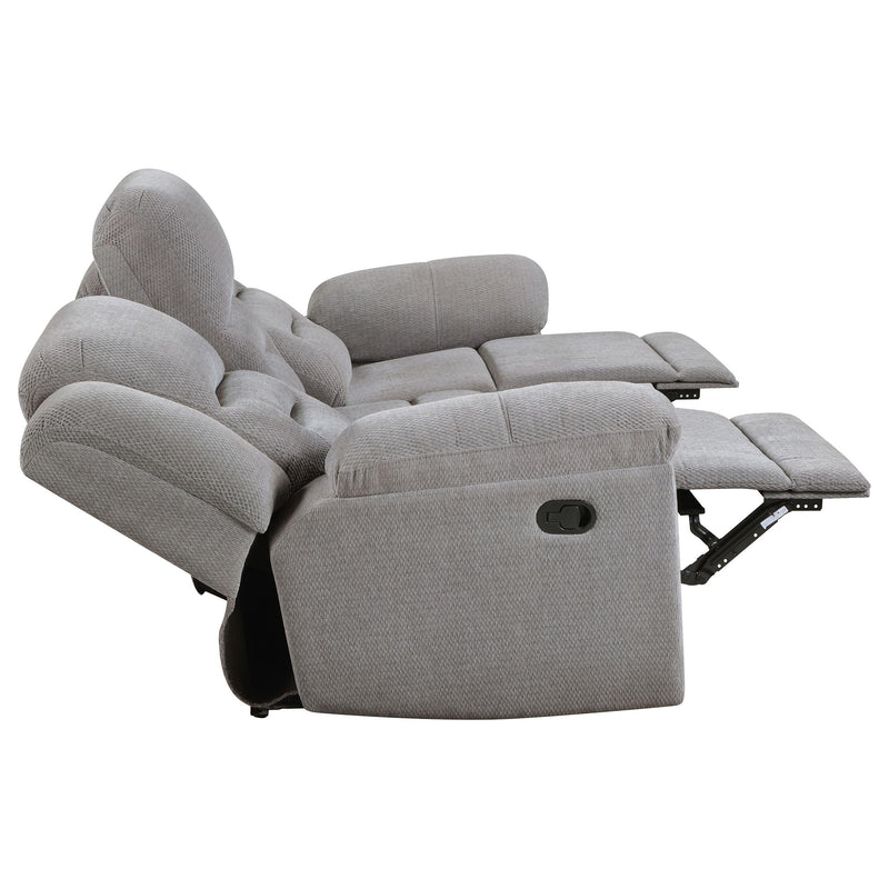 Coaster Furniture Gilson 602551 Chenille Upholstered Reclining Sofa - Grey IMAGE 8