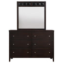 Coaster Furniture Carlton 202093M 6-Drawer Dresser with Mirror - Cappuccino IMAGE 3