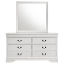  Coaster Furniture Louis Philippe 202443M 6-Drawer Dresser and Mirror - White IMAGE 3