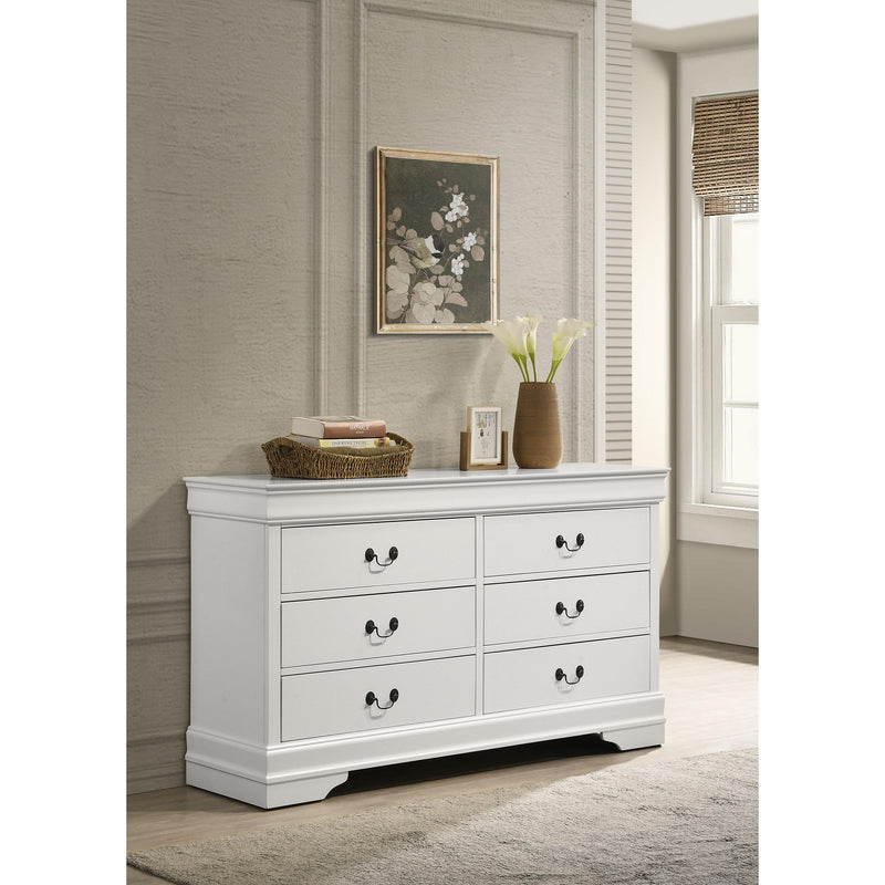 Coaster Furniture Louis Philippe 6-Drawer Dresser with Mirror 202443 IMAGE 2