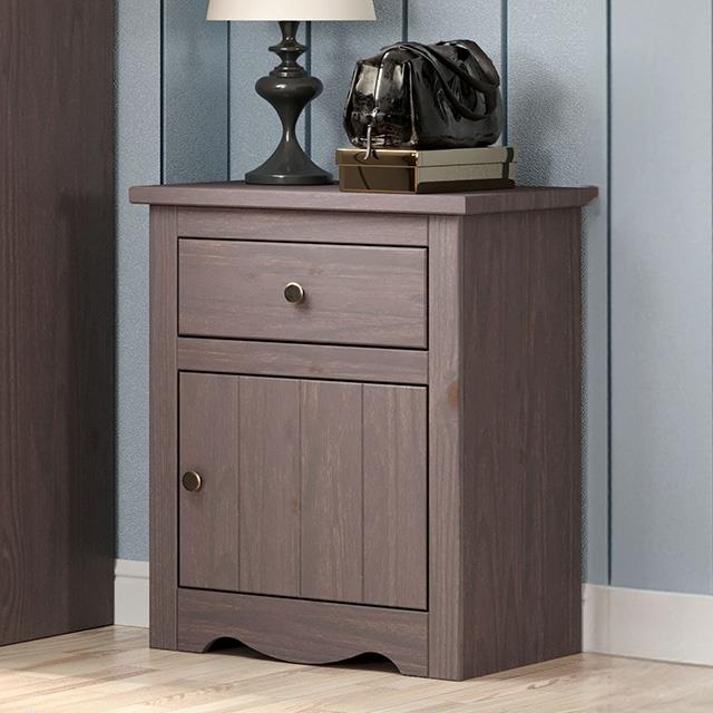 Furniture of America Stavros AM7002GY-N Night Stand IMAGE 1