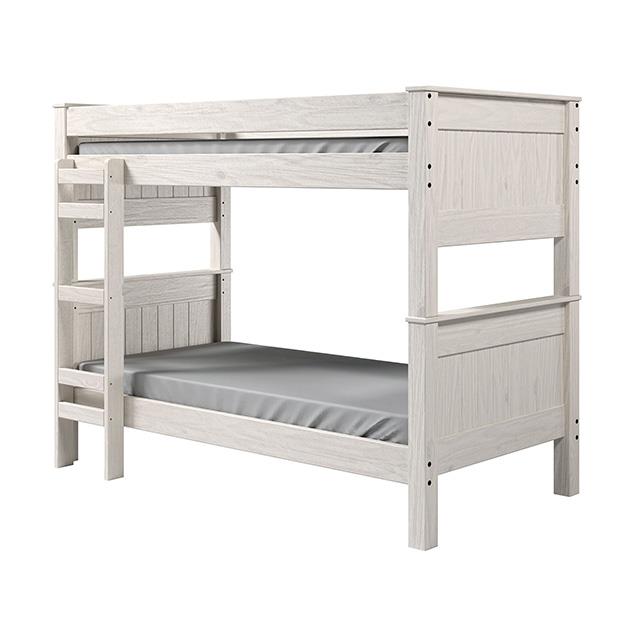 Furniture of America Albani AM-BK302WH Twin/Twin Post Bunkbed IMAGE 2