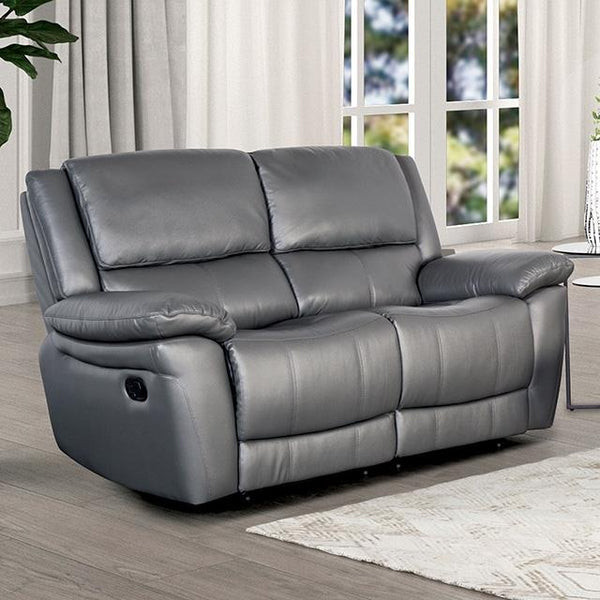 Furniture of America Glarus FM69003DG-LV-M Loveseat Manual Recliner IMAGE 1