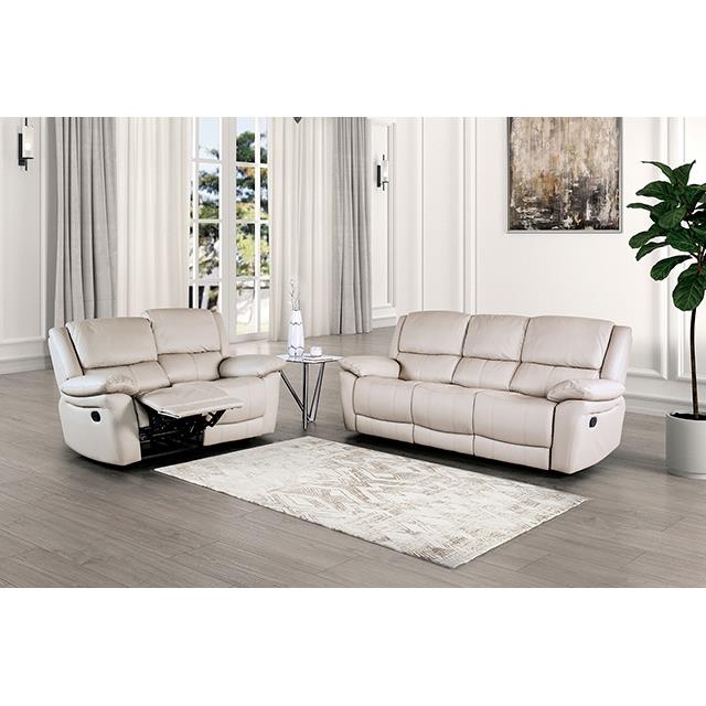 Furniture of America Glarus FM69003WH-SF-M Sofa Manual Recliner IMAGE 2