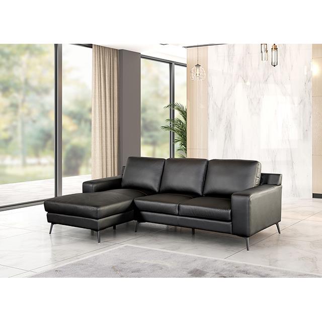 Furniture of America Stordal FM69004BK-SECT-L Sectional, Left Chaise IMAGE 2