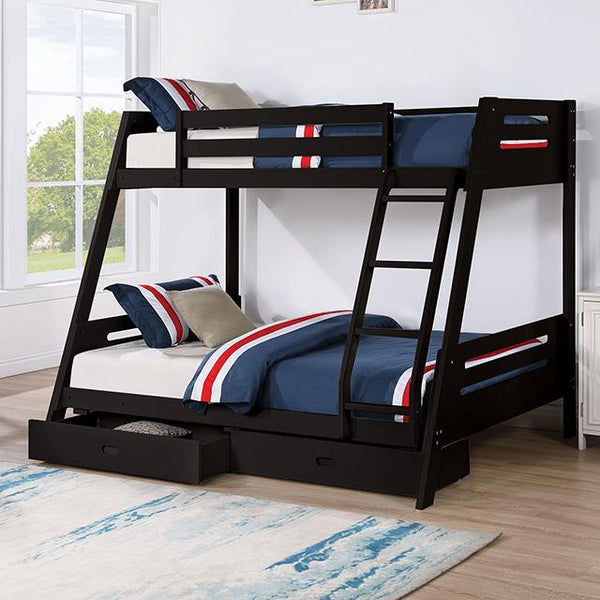 Furniture of America Emilee FM-BK003BK Twin/Full Bunk Bed IMAGE 1