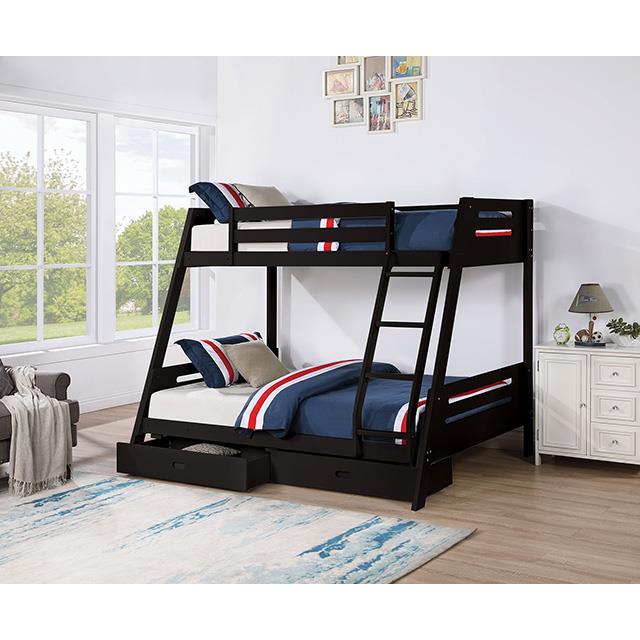 Furniture of America Emilee FM-BK003BK Twin/Full Bunk Bed IMAGE 2