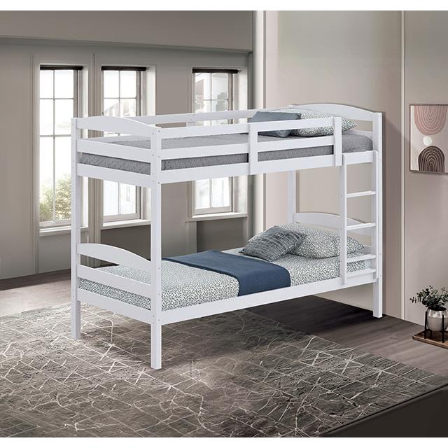 Furniture of America Finsbury FM-BK110WH-T Twin Twin Bunk Bed IMAGE 2