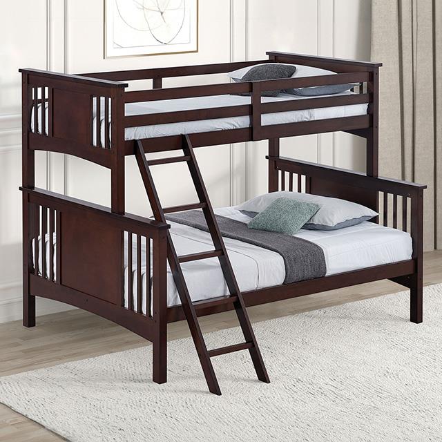 Furniture of America Spring Creek FM-BK602F-DW Twin/Full Bunk Bed IMAGE 1