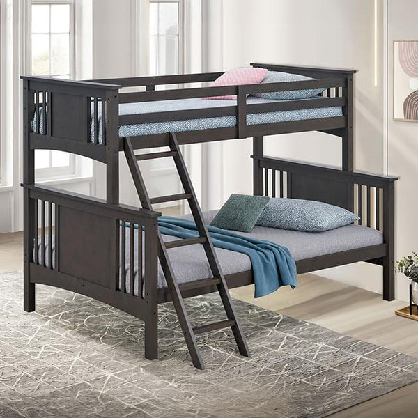 Furniture of America Spring Creek FM-BK602F-GY Twin/Full Bunk Bed IMAGE 1