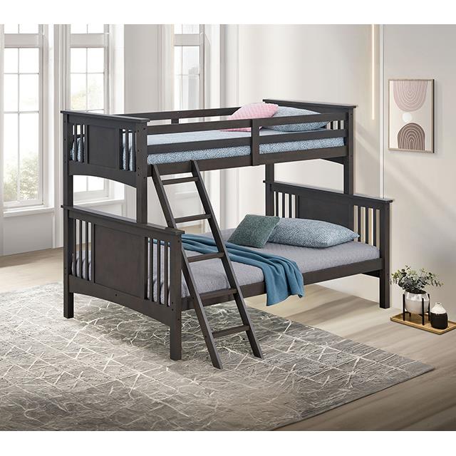 Furniture of America Spring Creek FM-BK602F-GY Twin/Full Bunk Bed IMAGE 2