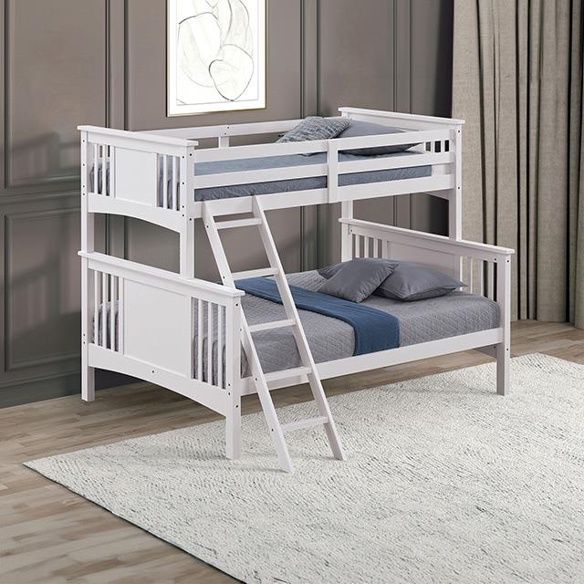 Furniture of America Spring Creek FM-BK602F-WH Twin/Full Bunk Bed IMAGE 2