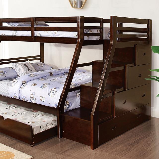 Furniture of America Ellington FM-BK611ES Twin/Full Bunk Bed IMAGE 1