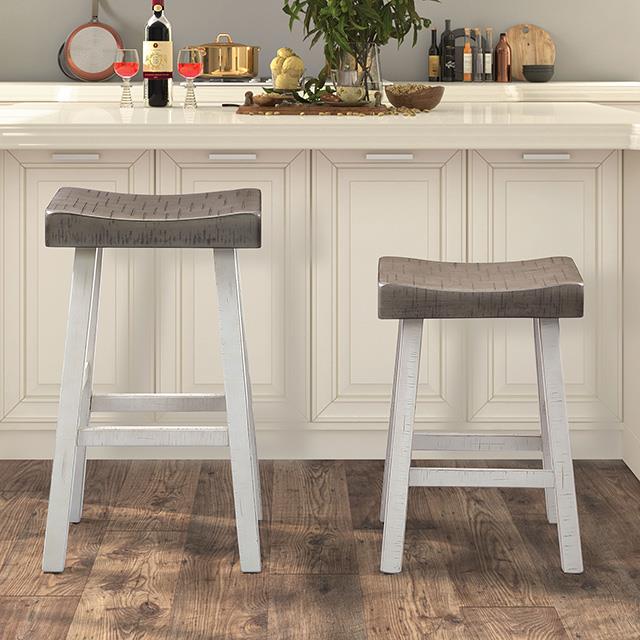 Furniture of America Biasca FM-BR3001WH-29-2PK 29" Stool IMAGE 2