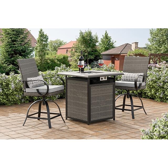 Furniture of America Arosa GM-2024 Fire Pit Counter Height Table IMAGE 2